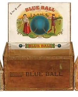 1900 Blue Ball Cigar Box